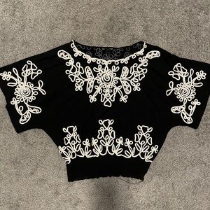 Black blouse (Bohemian look), Black- Size M